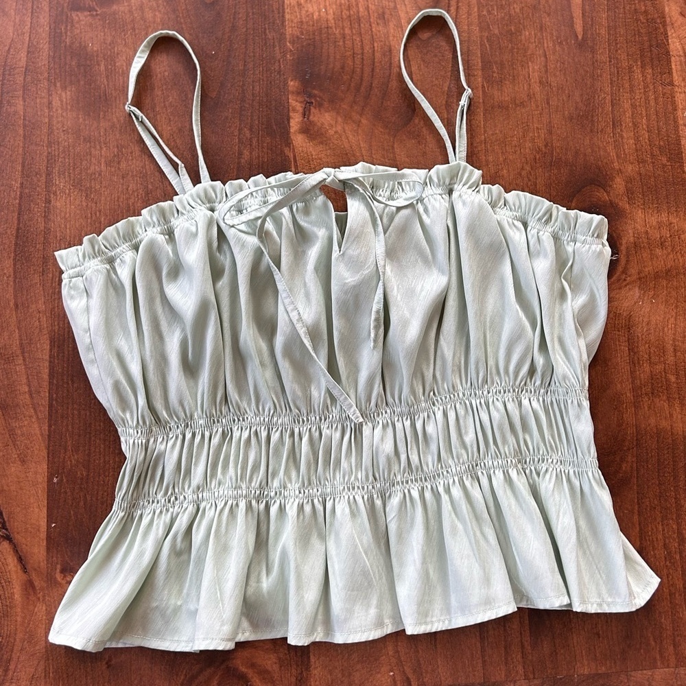 Le Lis Light Green Ruched Camisole